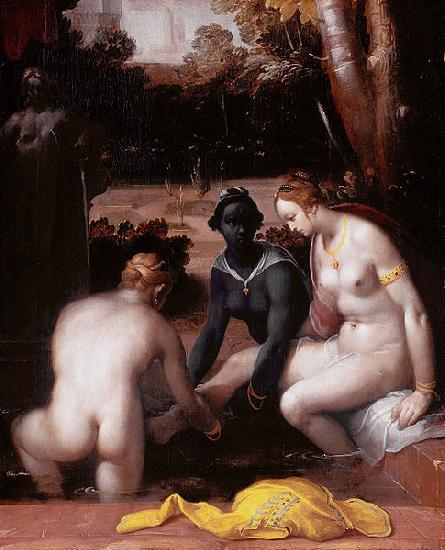 Cornelisz van Haarlem Bathseba at her bath oil painting image